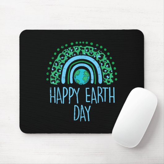 Leopard Rainbow Planet Happy Earth Day Niedlich Te Mousepad (Mit Mouse)