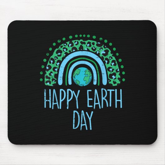 Leopard Rainbow Planet Happy Earth Day Niedlich Te Mousepad (Vorne)