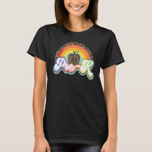 Leopard Rainbow Pre K Teacher T-Shirt