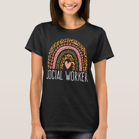 Leopard Rainbow Social Work 2022 T-Shirt (Vorderseite)