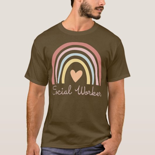 Leopard Rainbow Social Work T-Shirt (Vorderseite)
