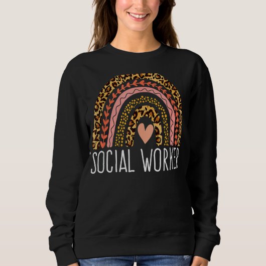 Leopard Rainbow Social Work Women Gi Sweatshirt (Vorderseite)