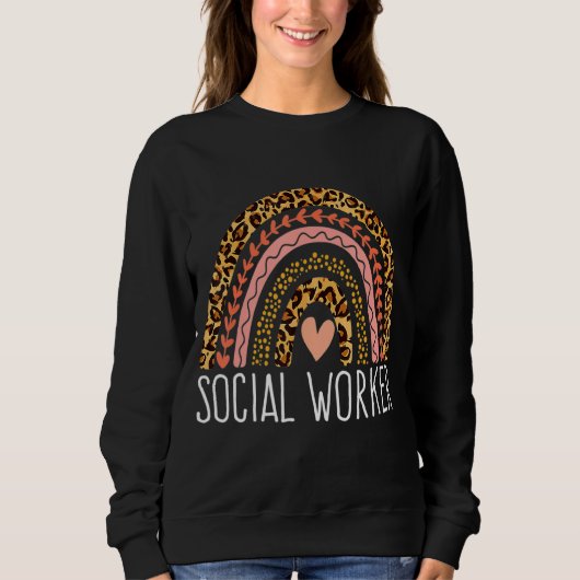 Leopard Rainbow Social Work Women Gi Sweatshirt (Vorderseite)