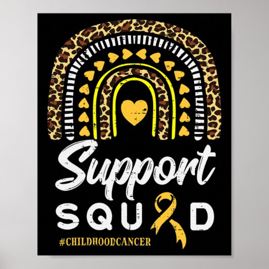 Leopard Rainbow Support Squad Childhood Cancer Awa Poster (Vorne)
