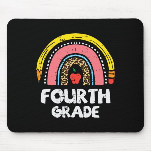 Leopard Rainbow Vierte Klasse 4. Mousepad (Vorne)
