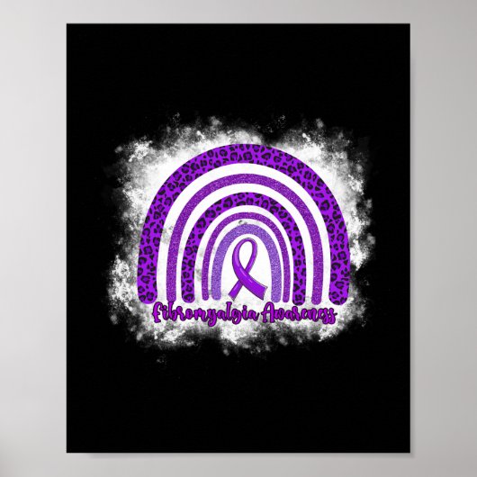 Leopard Rainbow Warrior Fibromyalgie Bewusstsein Poster (Vorne)