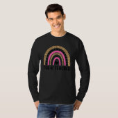 Leopard-Rainbow zurück zur Schule T-Shirt (Vorne ganz)