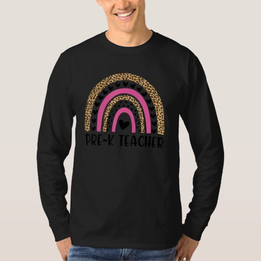 Leopard-Rainbow zurück zur Schule T-Shirt (Vorderseite)