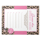 Leopard rät die süße Duschspielantwort Notizblock (Vorderseite)