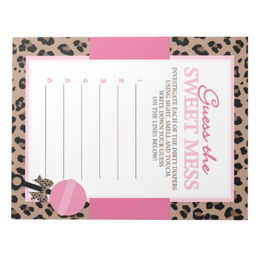 Leopard rät die süße Duschspielantwort Notizblock (Vorderseite)
