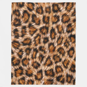 Leopard Real Skin Textur Muster Fleecedecke
