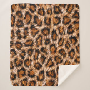 Leopard Real Skin Textur Muster Sherpadecke