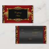 Leopard Red Black Gold Elegante Boutique 6 Visitenkarte (Vorne/Hinten)