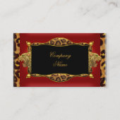 Leopard Red Black Gold Elegante Boutique 6 Visitenkarte (Vorderseite)