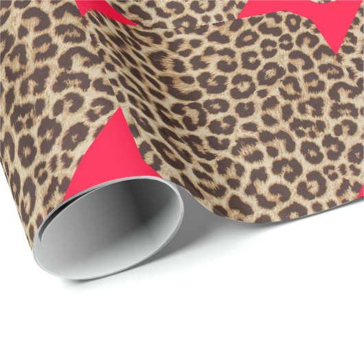 Leopard Red Bow Krawatte Geschenkpapier (Rolleneckpunkt)