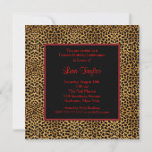 Leopard Red Bow Womans 40. Geburtstag Einladung (Rückseite)