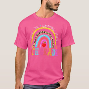 Leopard Regenbogen 6. Klasse zurück zum ersten Sch T-Shirt