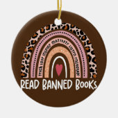 Leopard-Regenbogen für Buchliebhaber lesen Keramik Ornament (Vorne)