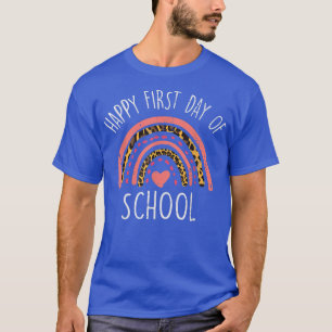 Leopard Regenbogen glücklich ersten Tag der Schule T-Shirt