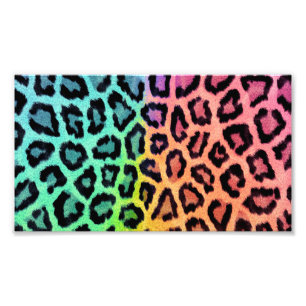 Leopard Regenbogen Hintergrund Fotodruck