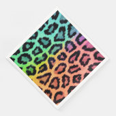 leopard regenbogen hintergrund serviette (Ecke)