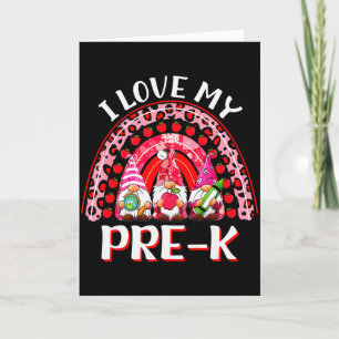 Leopard Regenbogen Ich liebe meinen Pre-k Gnom-Leh Karte