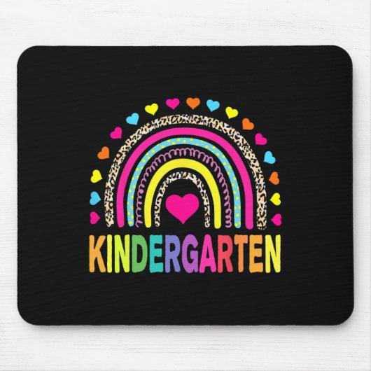 Leopard Regenbogen Kindergarten Lehrer Erster Tag Mousepad (Vorne)