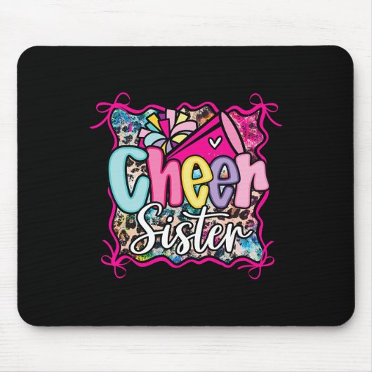 Leopard Regenbogen Kokette Cheer Schwester Cheerle Mousepad (Vorne)
