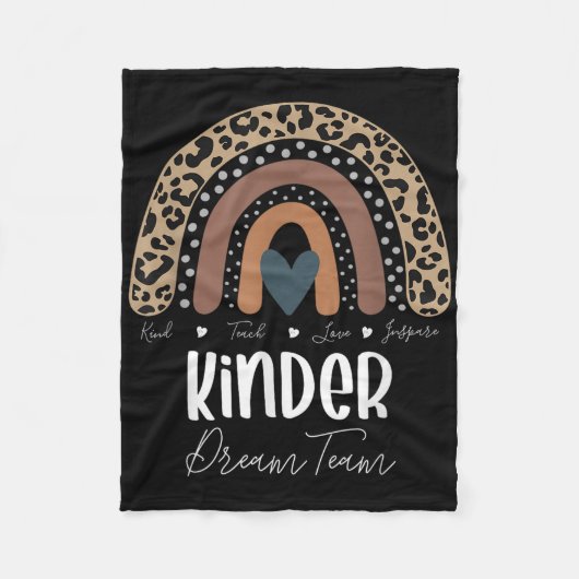 Leopard Regenbogen Lehrer Schüler, Kinder Dream Te Fleecedecke (Vorderseite)