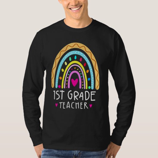Leopard-Regenbogen-Leopardenlehrer erster Tag T-Shirt (Vorderseite)