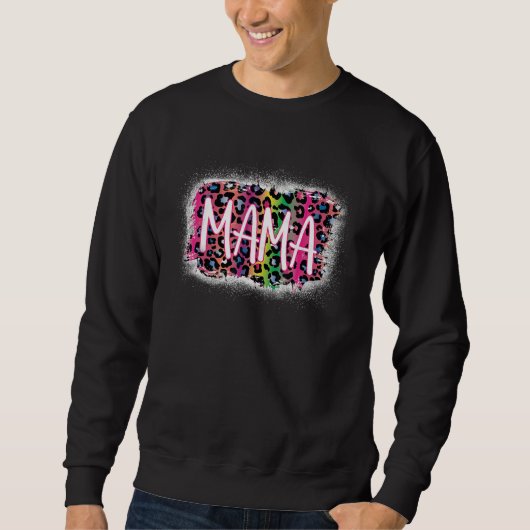 Leopard Regenbogen Mama Shirt Mama Life Mothe (Vorderseite)