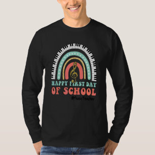 Leopard Regenbogen Musiklehrer Erster Tag zurück z T-Shirt