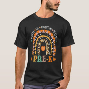 Leopard Regenbogen Pre K Frohen Ersten Schultag Te T-Shirt