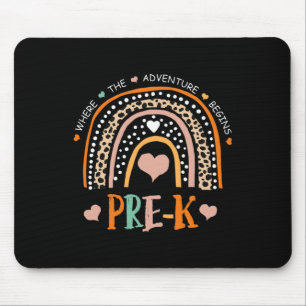 Leopard Regenbogen Pre K Wo das Abenteuer beginnt  Mousepad