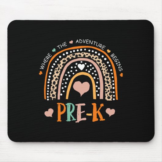 Leopard Regenbogen Pre K Wo das Abenteuer beginnt  Mousepad (Vorne)