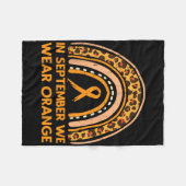 Leopard Regenbogen September Wir tragen Orangenleu Fleecedecke (Vorderseite (Horizontal))