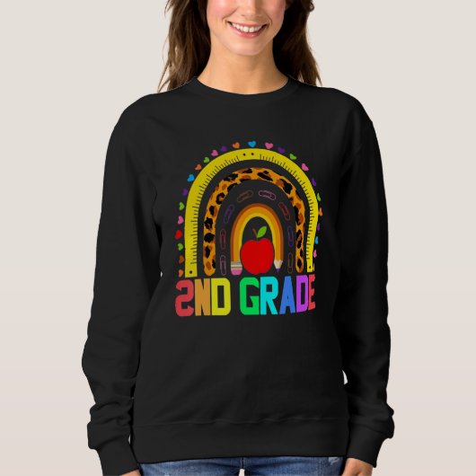 Leopard-Regenbogen-Tee der zweiten Klasse Sweatshirt (Vorderseite)