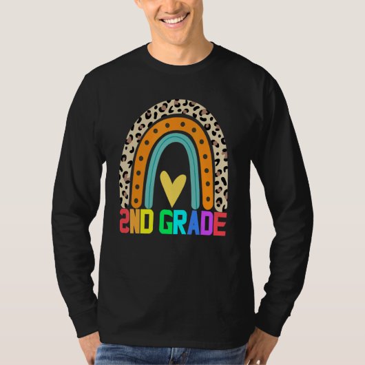 Leopard-Regenbogen-Tee der zweiten Klasse T-Shirt (Vorderseite)