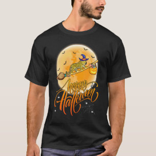 Leopard Reit Hexe Schrotflinte Mond Vintage Leopar T-Shirt