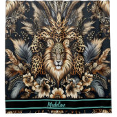 Leopard Retreat: Lounge in Wilder Elegance Duschvorhang (Vorderseite)