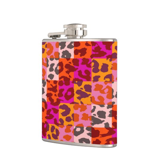 Leopard-Retro-Muster 2 Flachmann (Links)