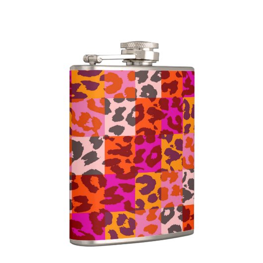 Leopard-Retro-Muster 2 Flachmann (Rechts)