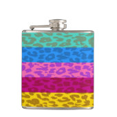 Leopard-Retro-Muster 9 Flachmann (Vorderseite)