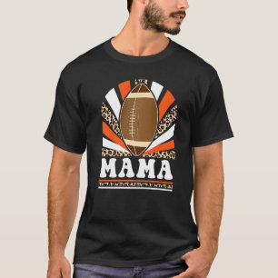 Leopard Retro Vintag Football Mama Football Game T-Shirt