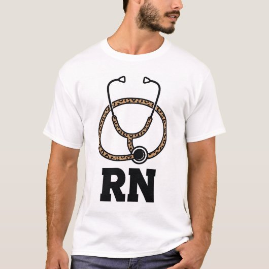 Leopard RN Stethoskop T-Shirt (Vorderseite)