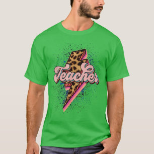 Leopard Rock Star Teacher Rocks And Roll Last Day  T-Shirt