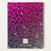 Leopard rosa lila schwarze Funkelglasur mädchenhaf Planer (Rückseite)