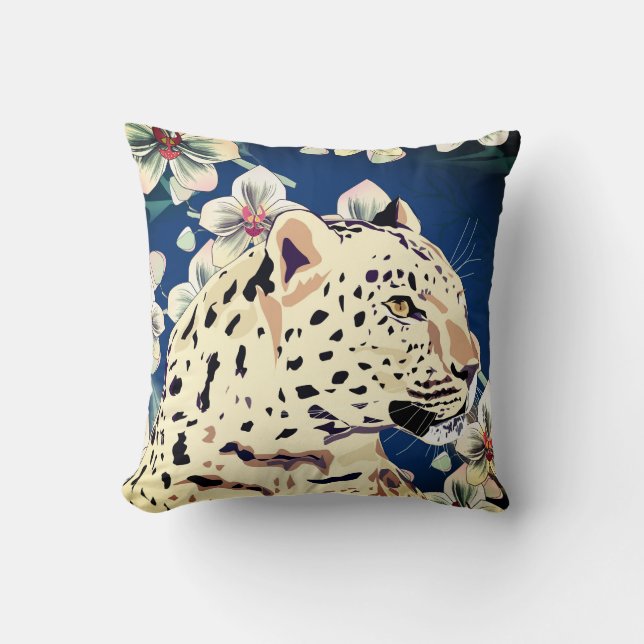 Leopard, rosa Orchid Kissen (Vorderseite)