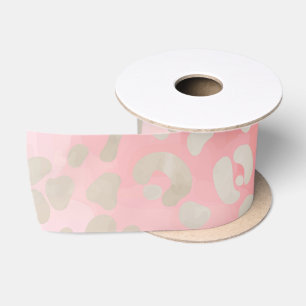 Leopard rosa satinband