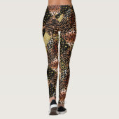 Leopard Rose Gold Kupfer Schwarz Tierdruck chic Leggings (Rückseite)